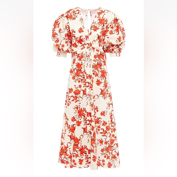 Johanna Ortiz Dresses & Skirts - Johanna Ortiz Red Floral Puff Sleeve Dress
